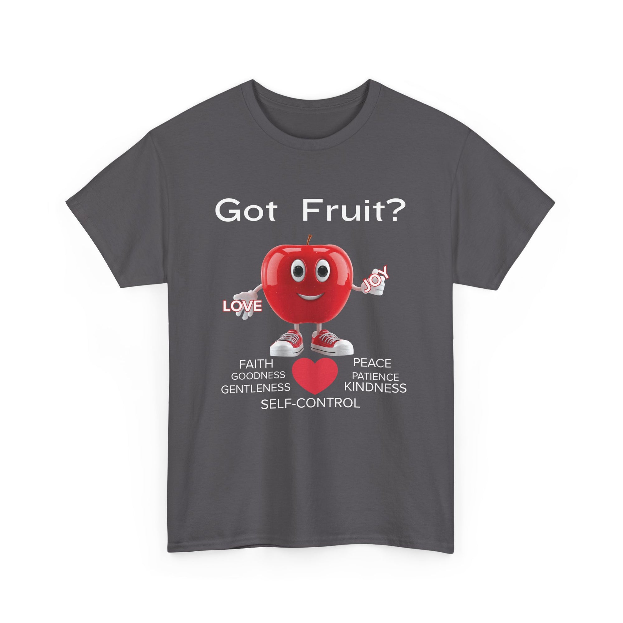 Cute Apple Graphic Tee - Love You More, Unisex Heavy Cotton Tee, Funny Gift, Casual Wear, Foodie Shirt, Valentine's Day Apparel