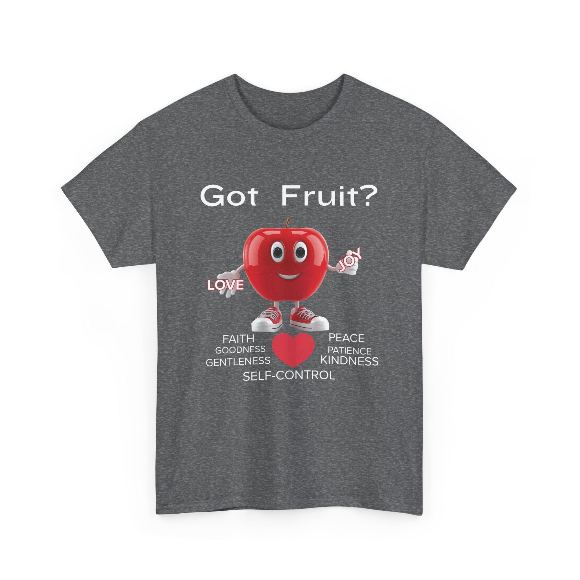 Cute Apple Graphic Tee - Love You More, Unisex Heavy Cotton Tee, Funny Gift, Casual Wear, Foodie Shirt, Valentine's Day Apparel