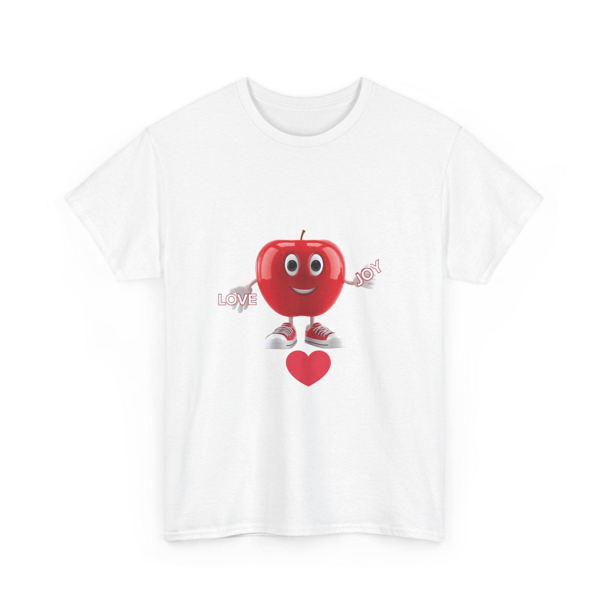 Cute Apple Graphic Tee - Love You More, Unisex Heavy Cotton Tee, Funny Gift, Casual Wear, Foodie Shirt, Valentine's Day Apparel