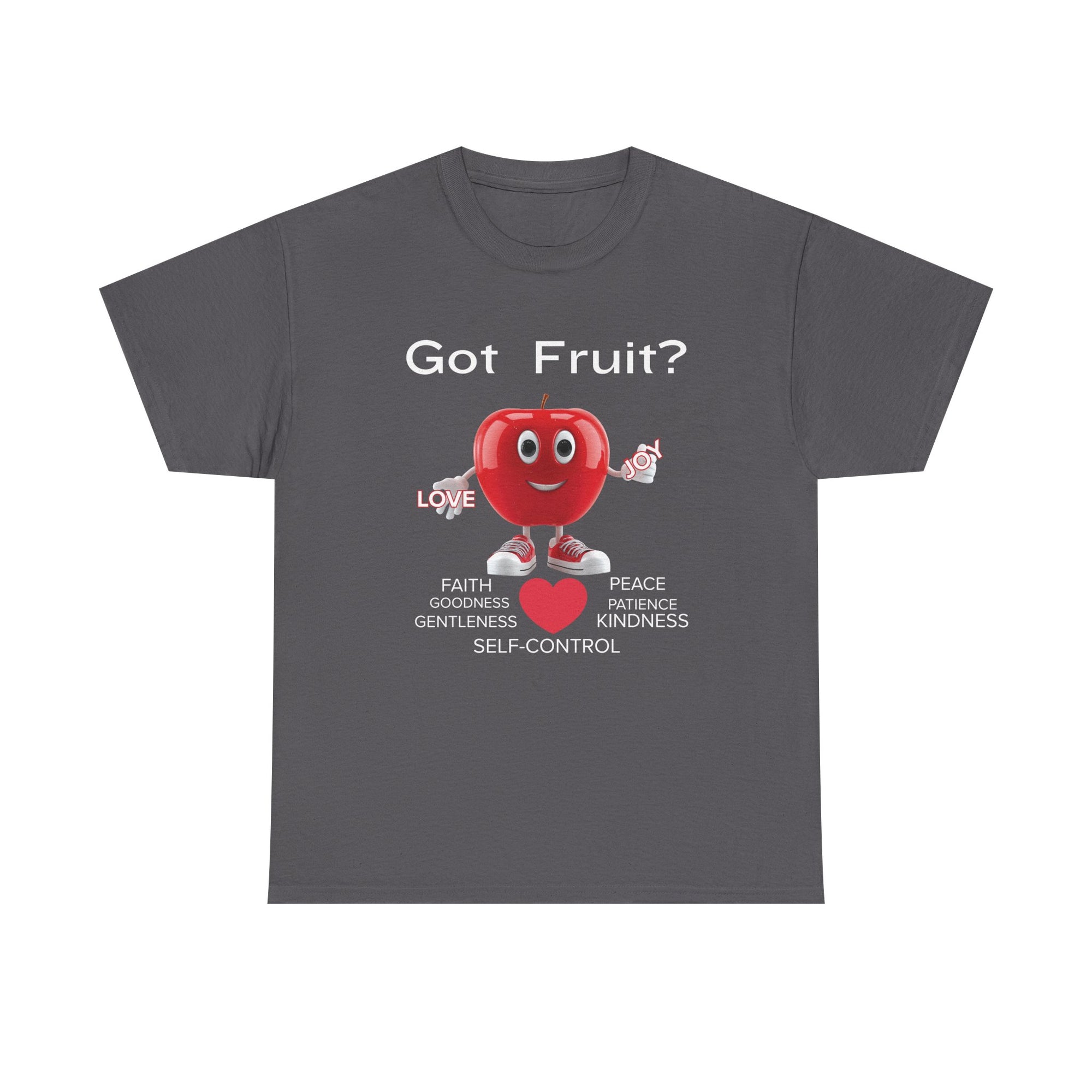 Cute Apple Graphic Tee - Love You More, Unisex Heavy Cotton Tee, Funny Gift, Casual Wear, Foodie Shirt, Valentine's Day Apparel